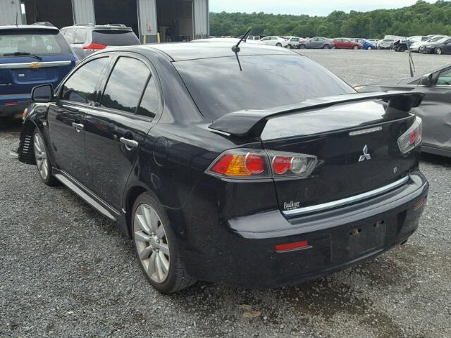 JA32U8FW1BU035356 - 2011 MITSUBISHI LANCER GTS BLACK photo 3