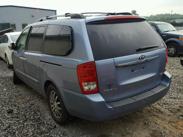 KNDMH4C76B6383663 - 2011 KIA SEDONA EX BLUE photo 3