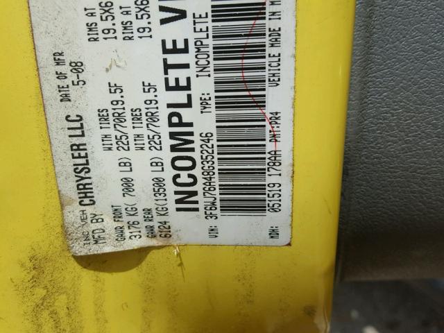 3F6WJ76A48G352246 - 2008 STERLING TRUCK BULLET YELLOW photo 10