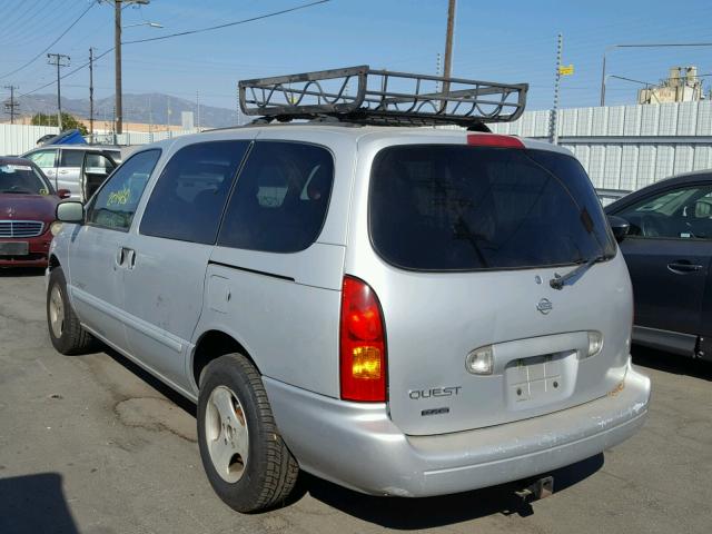 4N2XN11T0XD829472 - 1999 NISSAN QUEST SE SILVER photo 3