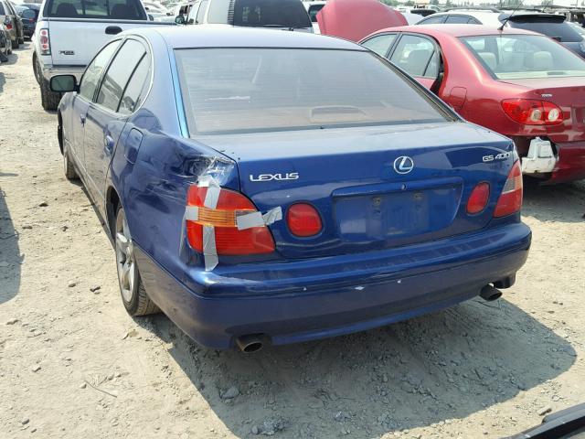 JT8BH68X2W0002846 - 1998 LEXUS GS 400 BLUE photo 3