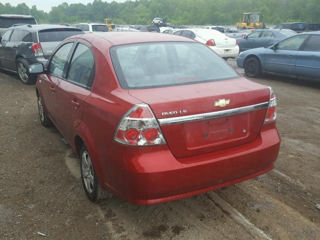 KL1TD56628B212383 - 2008 CHEVROLET AVEO BASE Qırmızı foto 3
