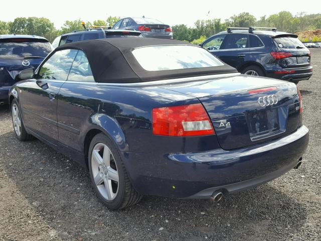 WAUAC48H75K015665 - 2005 AUDI A4 1.8 CAB BLUE photo 3