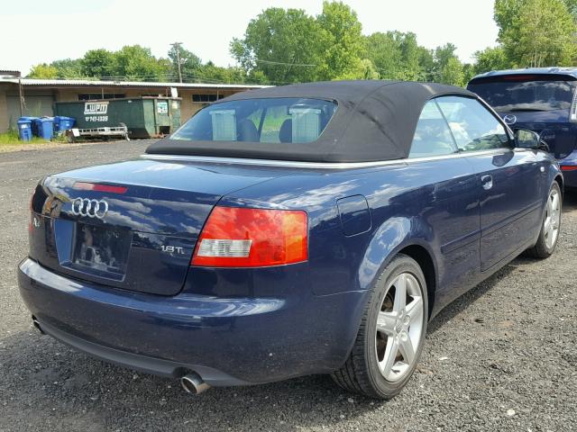 WAUAC48H75K015665 - 2005 AUDI A4 1.8 CAB BLUE photo 4