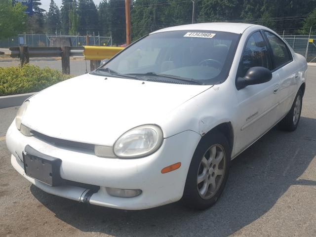 1B3ES46C8YD804206 - 2000 DODGE NEON BASE WHITE photo 2