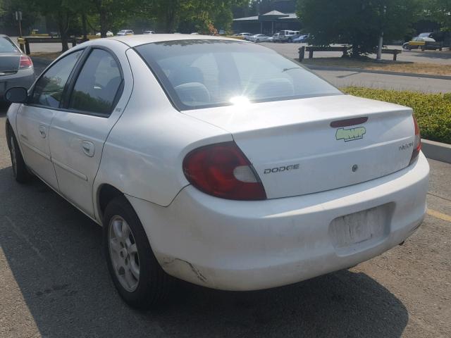 1B3ES46C8YD804206 - 2000 DODGE NEON BASE WHITE photo 3