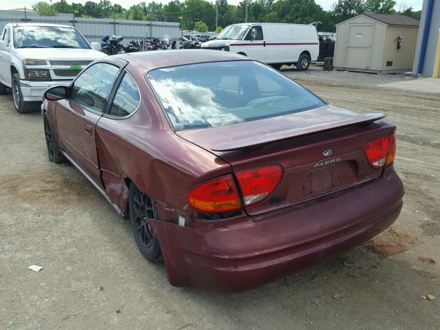 1G3NL12E3YC409907 - 2000 OLDSMOBILE ALERO GL BURGUNDY photo 3