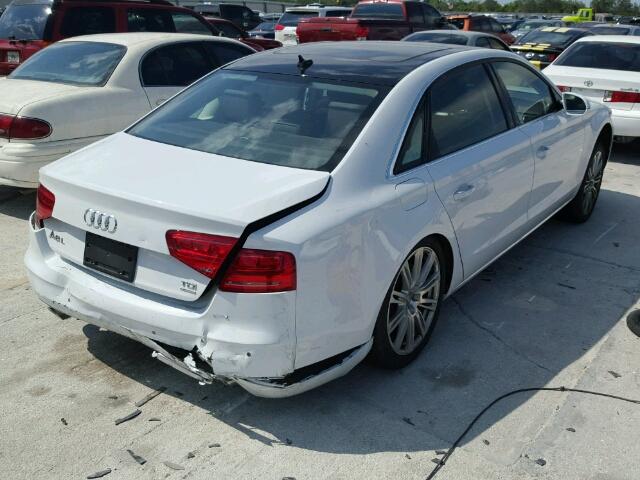 WAURMAFD2EN002237 - 2014 AUDI A8 L TDI WHITE photo 4