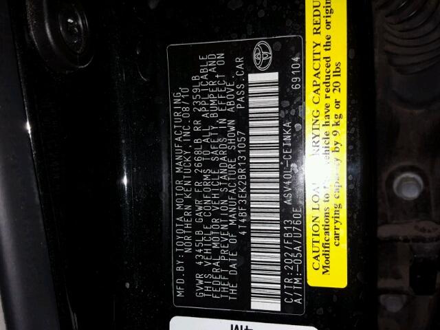 4T4BF3EK2BR131057 - 2011 TOYOTA CAMRY BASE RED photo 10