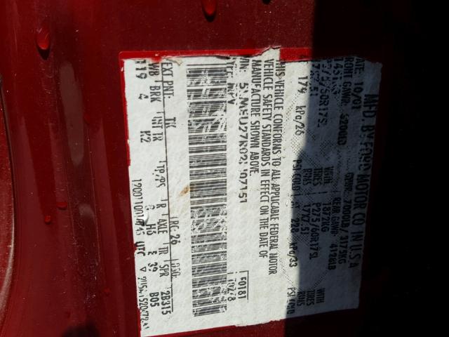 5LMEU27R02LJ07151 - 2002 LINCOLN NAVIGATOR Tünd qırmızı foto 10