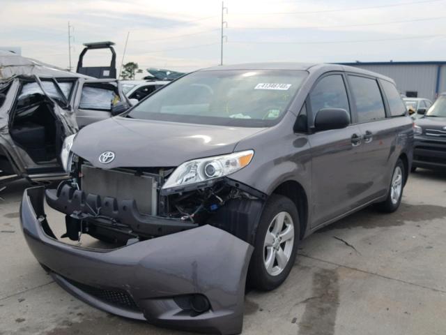 5TDZK3DC6ES482355 - 2014 TOYOTA SIENNA BAS GRAY photo 2