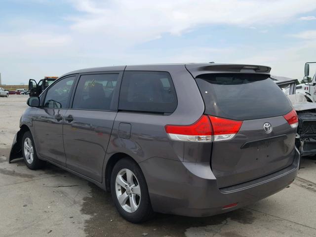 5TDZK3DC6ES482355 - 2014 TOYOTA SIENNA BAS GRAY photo 3