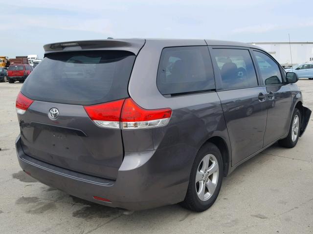 5TDZK3DC6ES482355 - 2014 TOYOTA SIENNA BAS GRAY photo 4