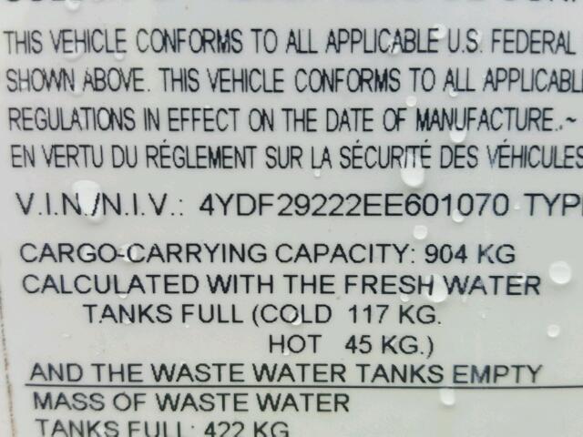 4YDF29222EE601070 - 2014 KEYSTONE LAREDO WHITE photo 10