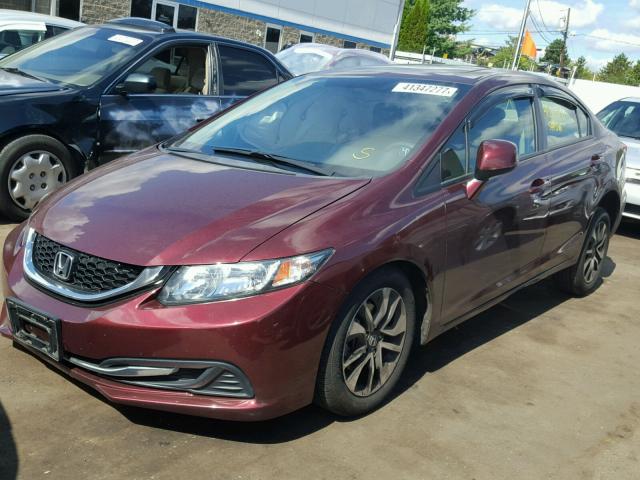 19XFB2F89DE225530 - 2013 HONDA CIVIC EX BURGUNDY photo 2