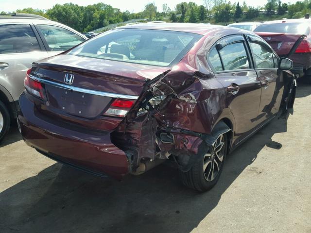 19XFB2F89DE225530 - 2013 HONDA CIVIC EX BURGUNDY photo 4