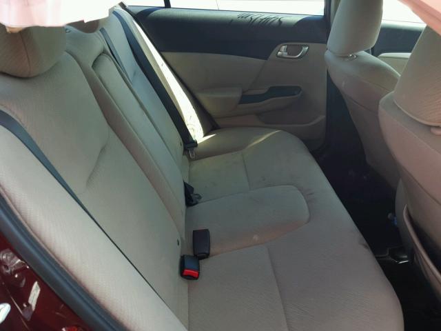 19XFB2F89DE225530 - 2013 HONDA CIVIC EX BURGUNDY photo 6