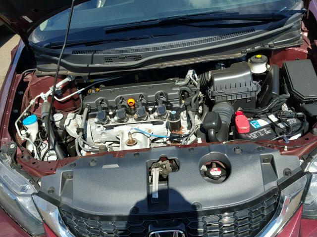 19XFB2F89DE225530 - 2013 HONDA CIVIC EX BURGUNDY photo 7