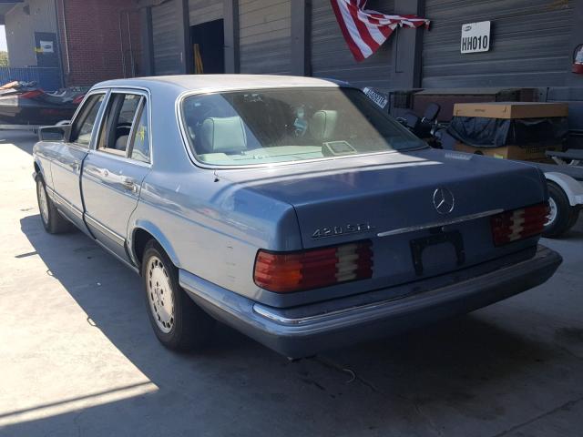 WDBCA35D2HA303454 - 1987 MERCEDES-BENZ 420 SEL BLUE photo 3