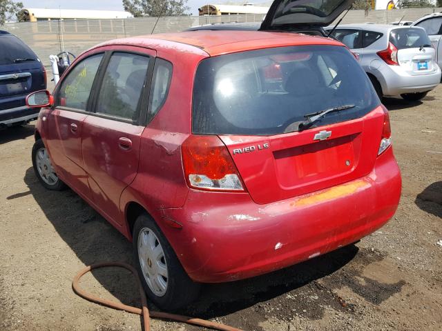 KL1TD62655B453670 - 2005 CHEVROLET AVEO BASE Rouge photo 3
