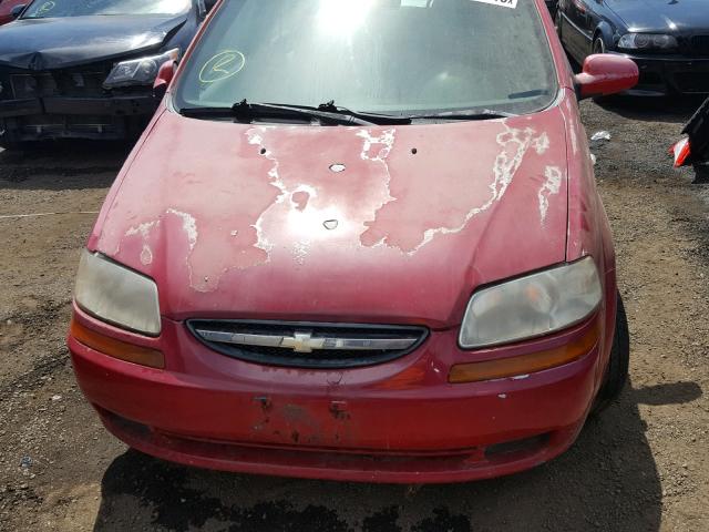 KL1TD62655B453670 - 2005 CHEVROLET AVEO BASE Rouge photo 9