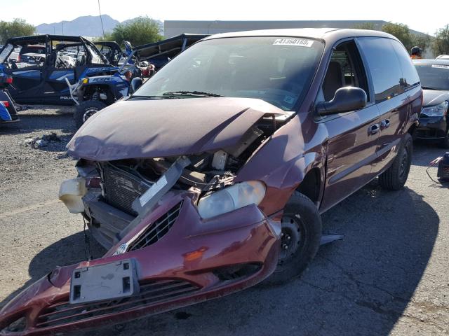 1C4GJ45382B711474 - 2002 CHRYSLER VOYAGER LX RED photo 2