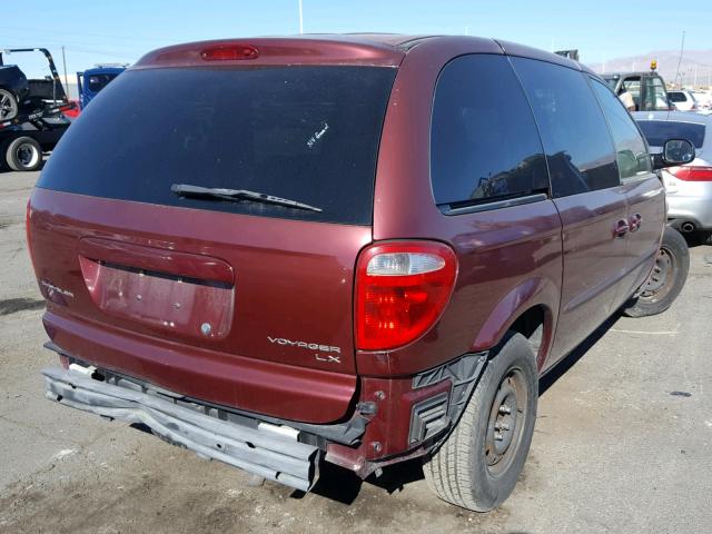 1C4GJ45382B711474 - 2002 CHRYSLER VOYAGER LX RED photo 4