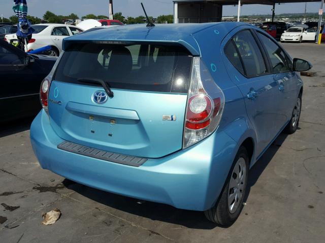 JTDKDTB37E1082543 - 2014 TOYOTA PRIUS C BLUE photo 4