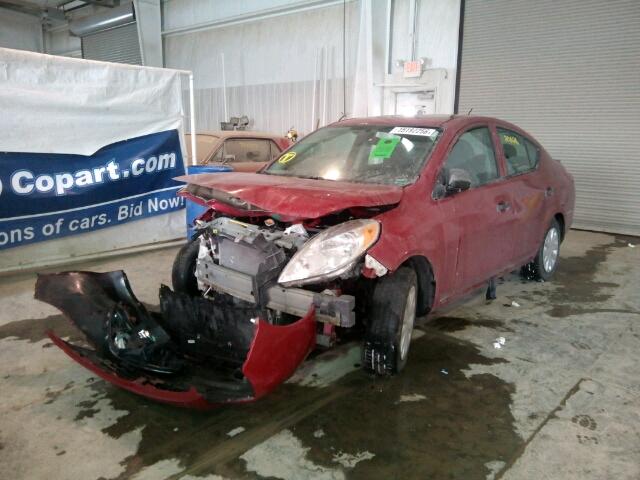 3N1CN7AP0EL856527 - 2014 NISSAN VERSA S/S RED photo 2