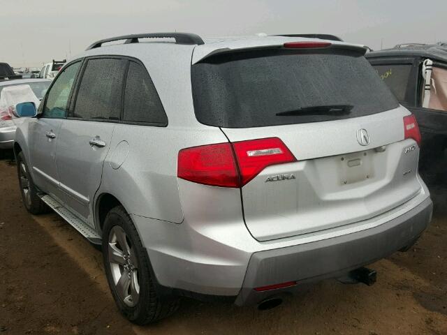 2HNYD28547H518017 - 2007 ACURA MDX SPORT SILVER photo 3