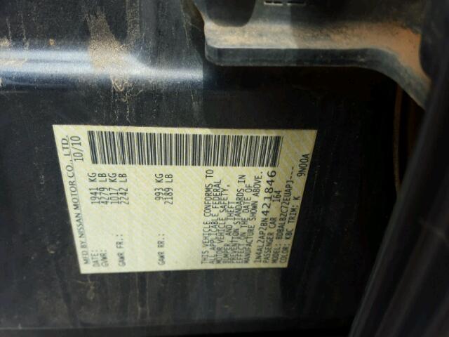 1N4AL2AP2BN421846 - 2011 NISSAN ALTIMA BAS GRAY photo 10