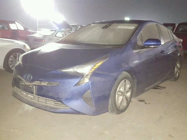 JTDKBRFU4H3558316 - 2017 TOYOTA PRIUS BLUE photo 2