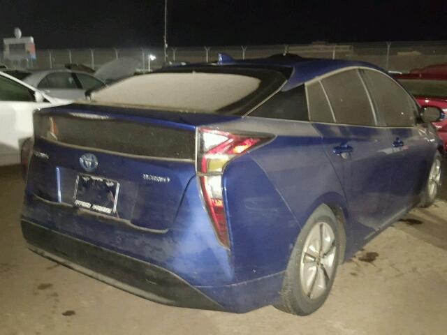 JTDKBRFU4H3558316 - 2017 TOYOTA PRIUS BLUE photo 4