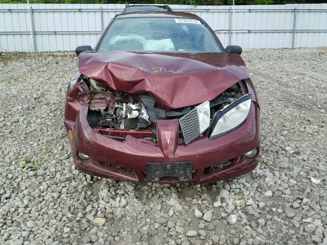 3G2JB52F03S122369 - 2003 PONTIAC SUNFIRE SL BURGUNDY photo 9