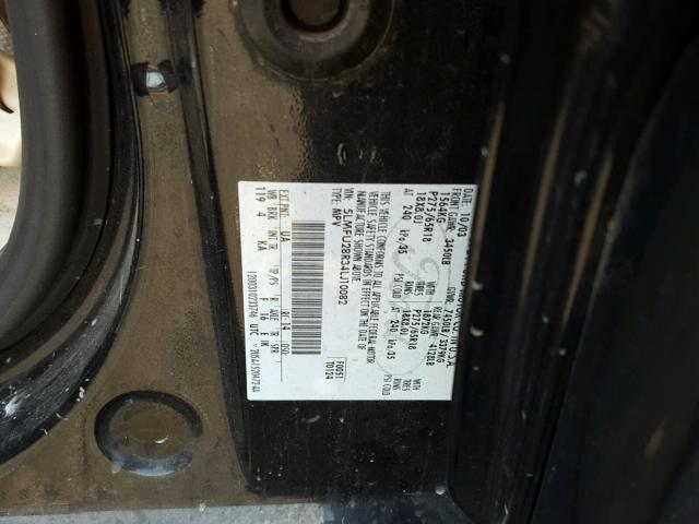 5LMFU28R34LJ10082 - 2004 LINCOLN NAVIGATOR Schwarz Foto 10