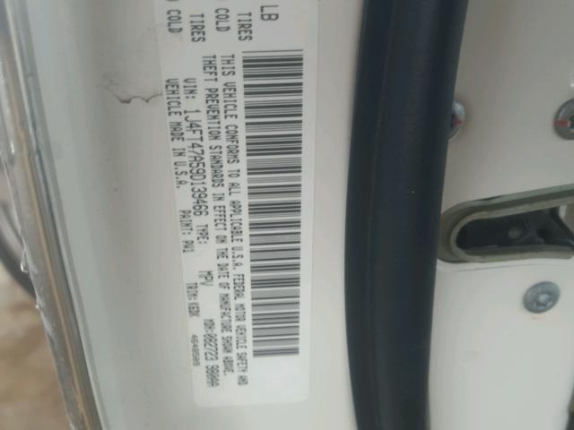 1J4FT47A59D139466 - 2009 JEEP COMPASS SP WHITE photo 10