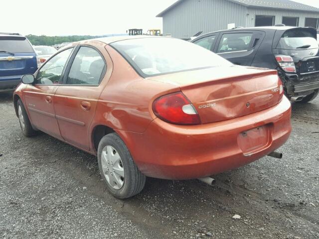 1B3ES46CXYD513898 - 2000 DODGE NEON BASE ORANGE photo 3