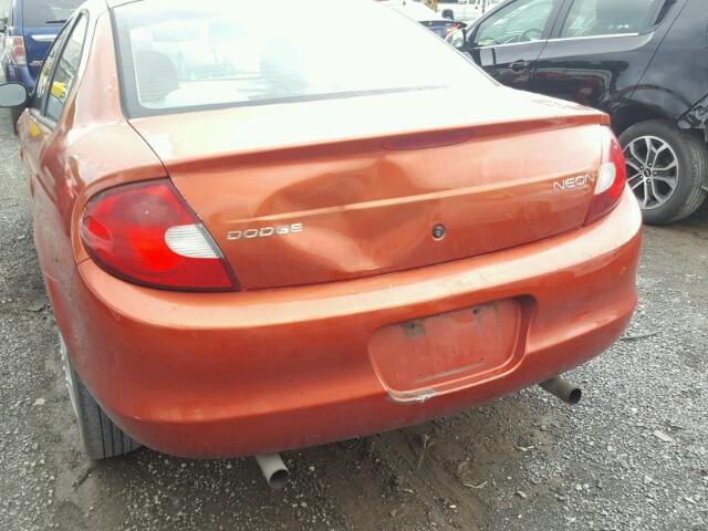 1B3ES46CXYD513898 - 2000 DODGE NEON BASE ORANGE photo 9