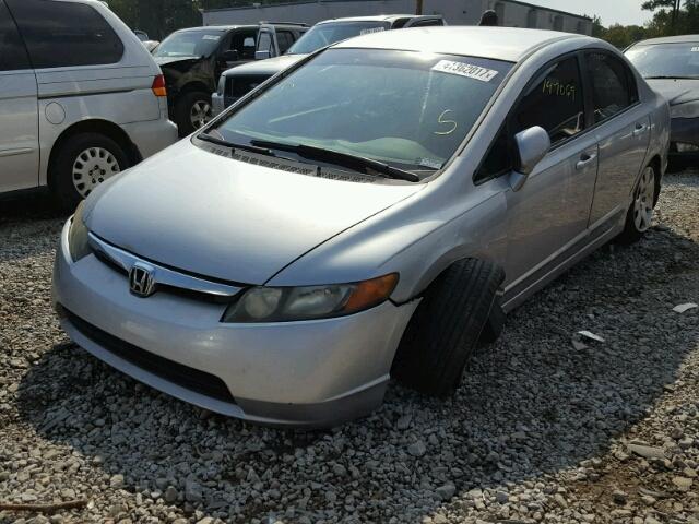 1HGFA16557L108852 - 2007 HONDA CIVIC LX SILVER photo 2