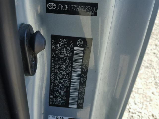 JTKDE177260087686 - 2006 TOYOTA SCION TC 蓝色 照片 10