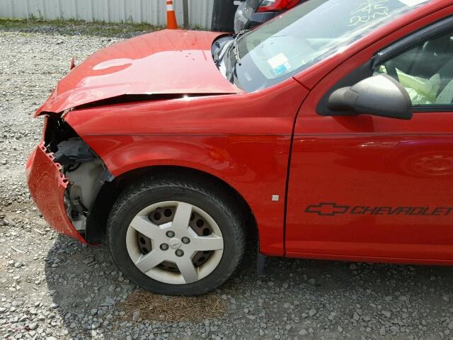 1G1AK55F477242549 - 2007 CHEVROLET COBALT LS RED photo 9