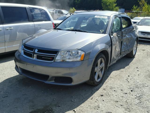 1C3CDZAB2DN664626 - 2013 DODGE AVENGER SE GRAY photo 2