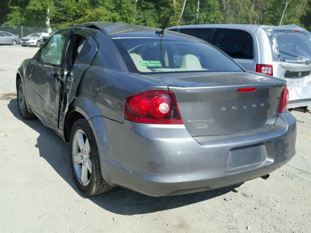 1C3CDZAB2DN664626 - 2013 DODGE AVENGER SE GRAY photo 3