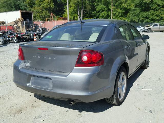 1C3CDZAB2DN664626 - 2013 DODGE AVENGER SE GRAY photo 4