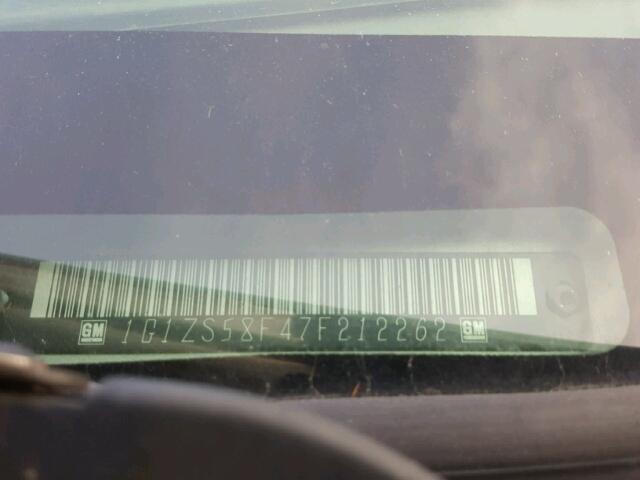 1G1ZS58F47F212262 - 2007 CHEVROLET MALIBU LS 银色 照片 10