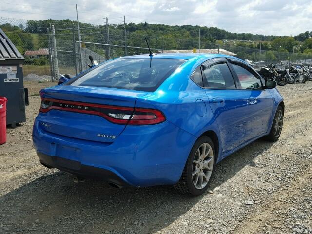 1C3CDFBB2FD181577 - 2015 DODGE DART SXT BLUE photo 4