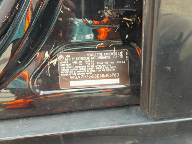 WBAPH7G58BNM56980 - 2011 BMW 328 I BLACK photo 10