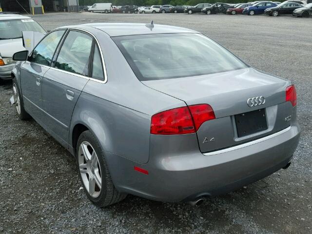 WAUDF78E77A058777 - 2007 AUDI A4 2.0T QU GRAY photo 3