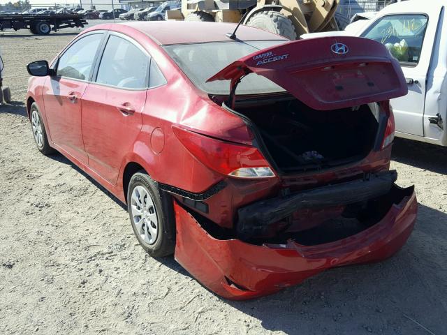 KMHCT4AE8GU041741 - 2016 HYUNDAI ACCENT SE RED photo 3