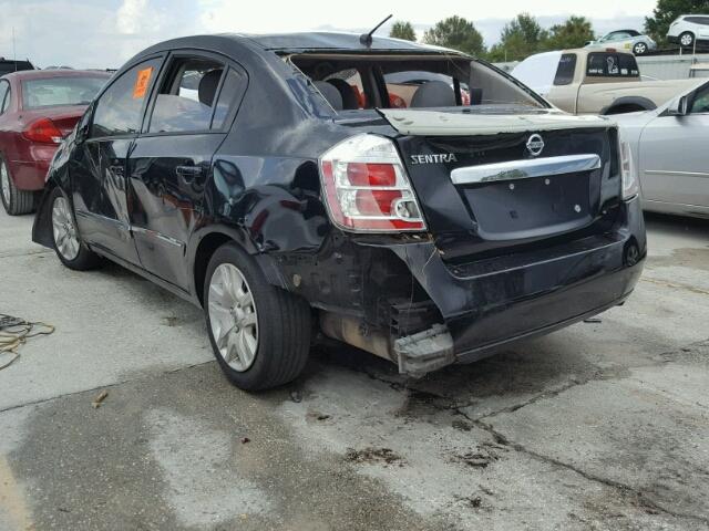 3N1AB6AP2BL602551 - 2011 NISSAN SENTRA BLACK photo 3